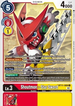 Shoutmon + Star Sword (BT11-009) (V.1) - Dimensional Phase (Common) [BT-11-009]