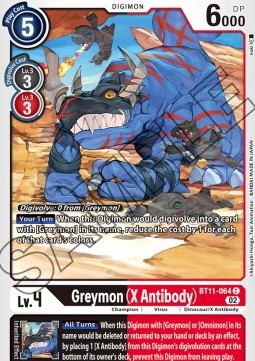 Greymon (X Antibody) (BT11-064) (V.1) - Dimensional Phase (Common) [BT-11-064]