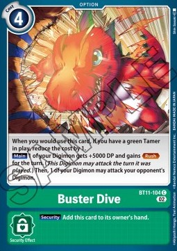 Buster Dive (BT11-104) (V.1) - Dimensional Phase (Common) [BT-11-104]