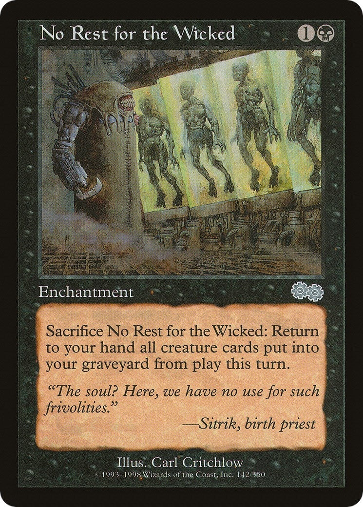 Image for No Rest for the Wicked (Urza's Saga) (142) - Magic: The Gathering