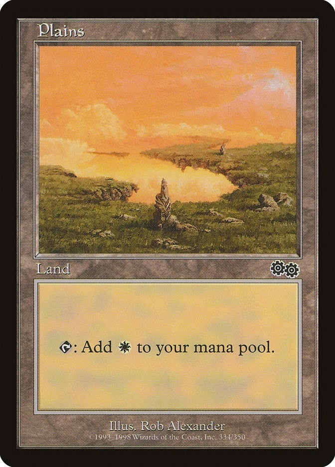 Image for Plains (334) (Urza's Saga) (334) - Magic: The Gathering