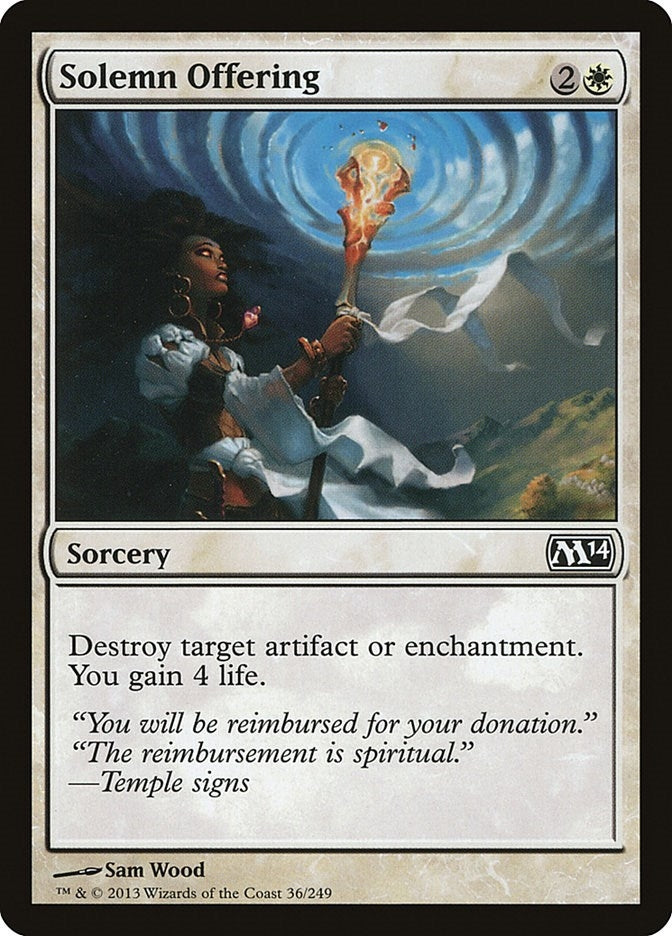 Image for Solemn Offering (Magic 2014 (M14)) (36) - Magic: The Gathering