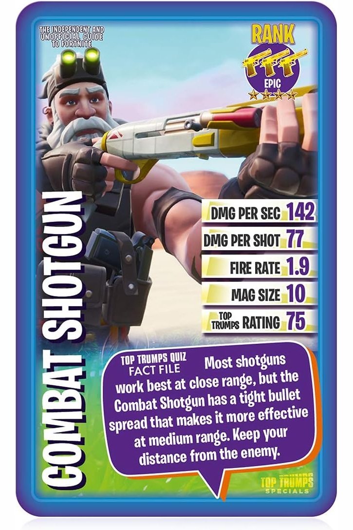 Top Trumps The Independent and Unofficial Guide To Fortnite Specials Card Game