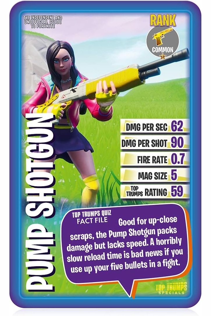 Top Trumps The Independent and Unofficial Guide To Fortnite Specials Card Game