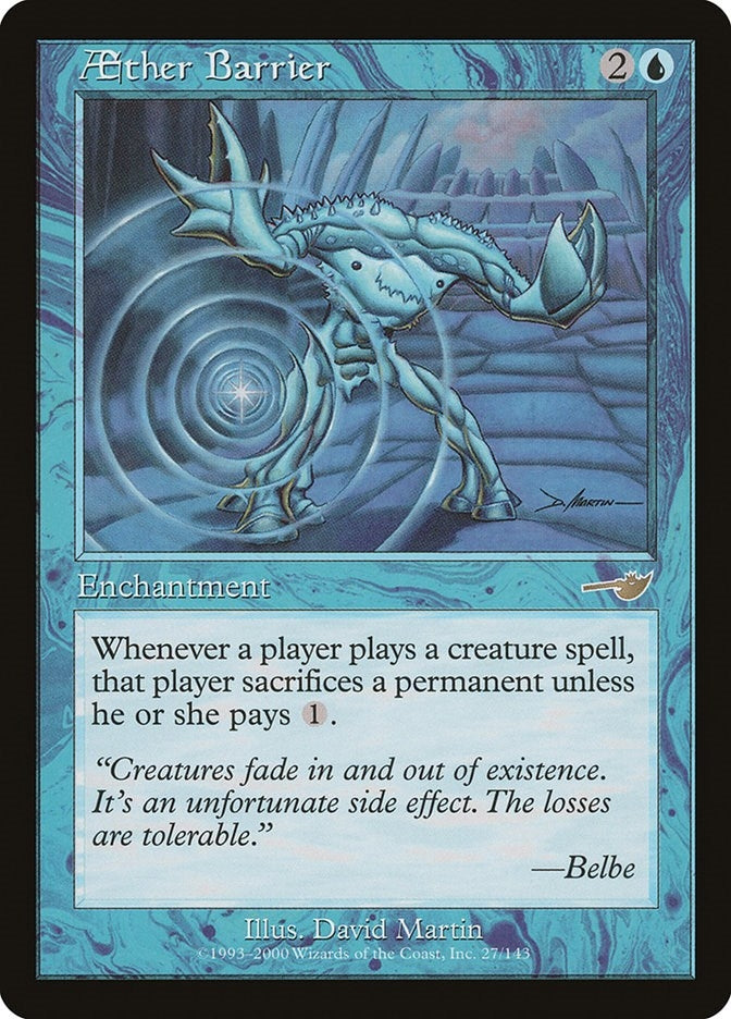 Image for Aether Barrier (Nemesis) (27) - Magic: The Gathering