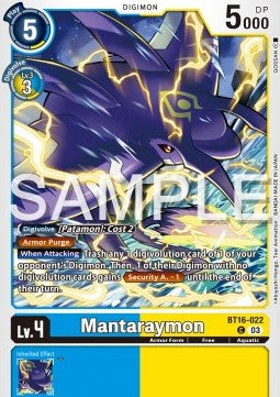 Mantaraymon (BT16-022) - Beginning Observer (Common) [BT-16-022]
