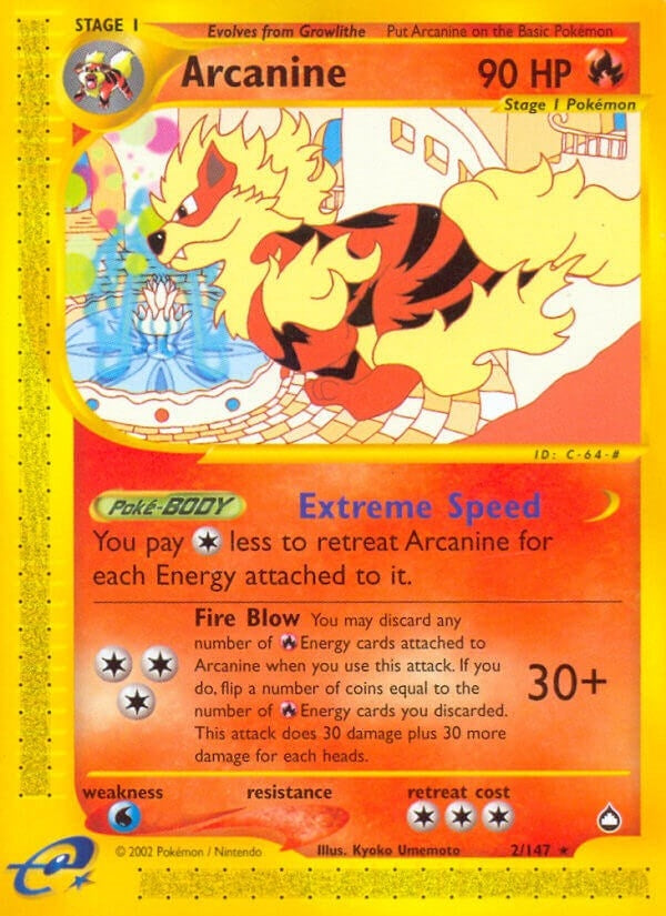 Image for Arcanine (Aquapolis) (002/147) - Pokemon