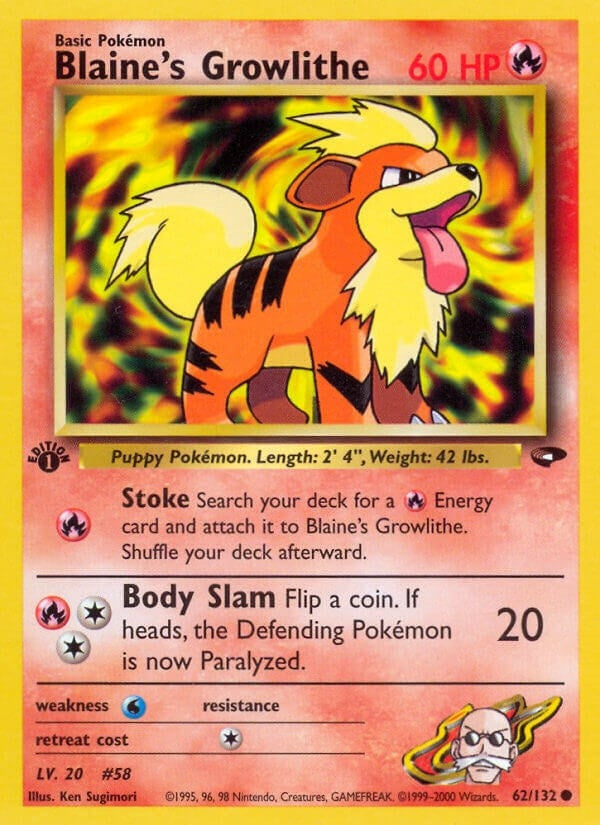 Image for Blaine's Growlithe (Gym Challenge) (062/132) - Pokemon