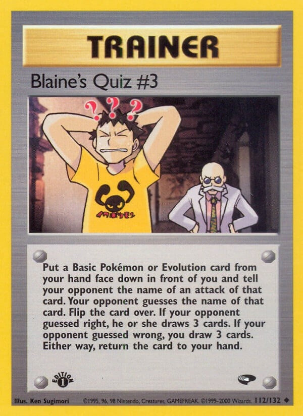Image for Blaine's Quiz #3 (Gym Challenge) (112/132) - Pokemon