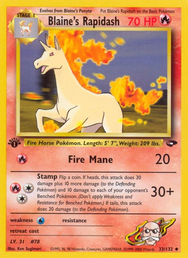 Image for Blaine's Rapidash (Gym Challenge) (033/132) - Pokemon