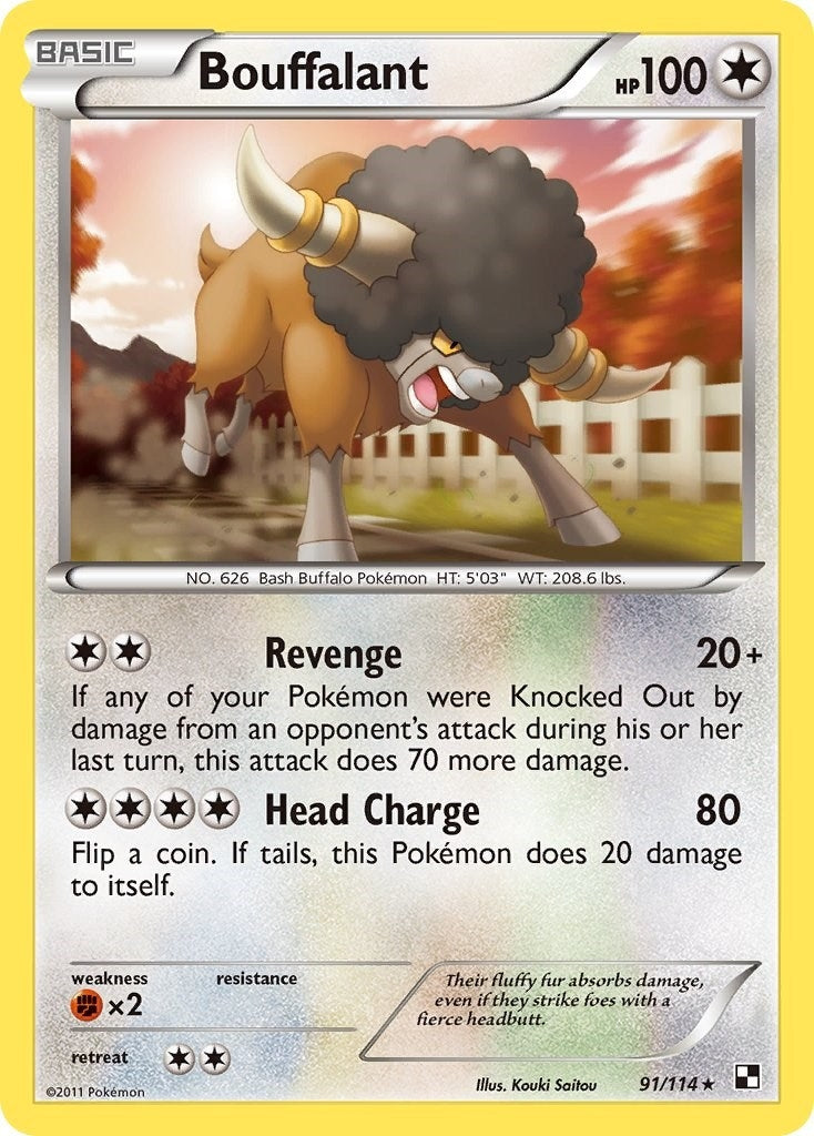 Image for Bouffalant (91) (Black and White) (91/114) - Pokemon