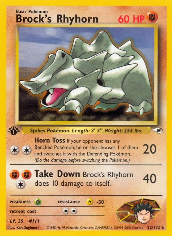 Image for Brock's Rhyhorn (22) (Gym Heroes) (022/132) - Pokemon