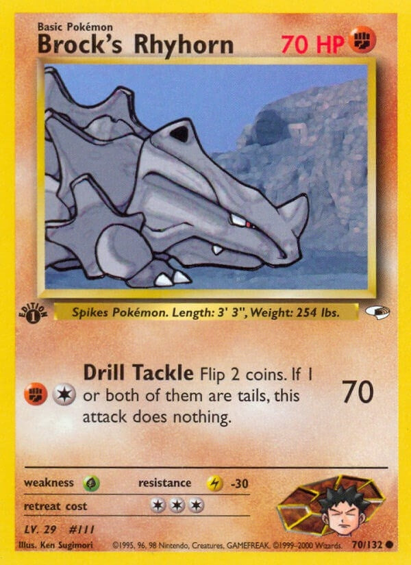 Image for Brock's Rhyhorn (70) (Gym Heroes) (070/132) - Pokemon
