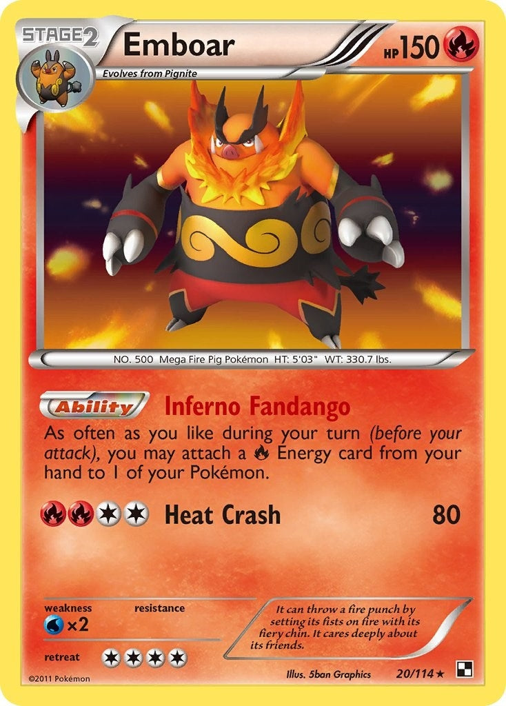 Image for Emboar (20) (Black and White) (20/114) - Pokemon