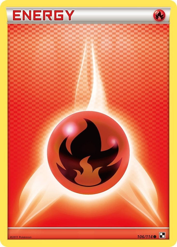 Image for Fire Energy (Black and White) (106/114) - Pokemon