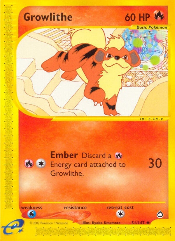 Image for Growlithe (51) (Aquapolis) (051/147) - Pokemon