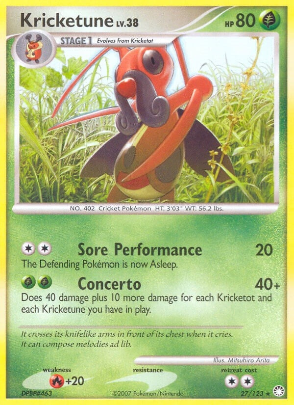 Image for Kricketune (Mysterious Treasures) (27/123) - Pokemon