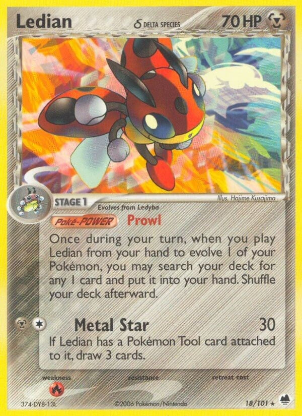 Image for Ledian (Delta Species) (Dragon Frontiers) (18/101) - Pokemon