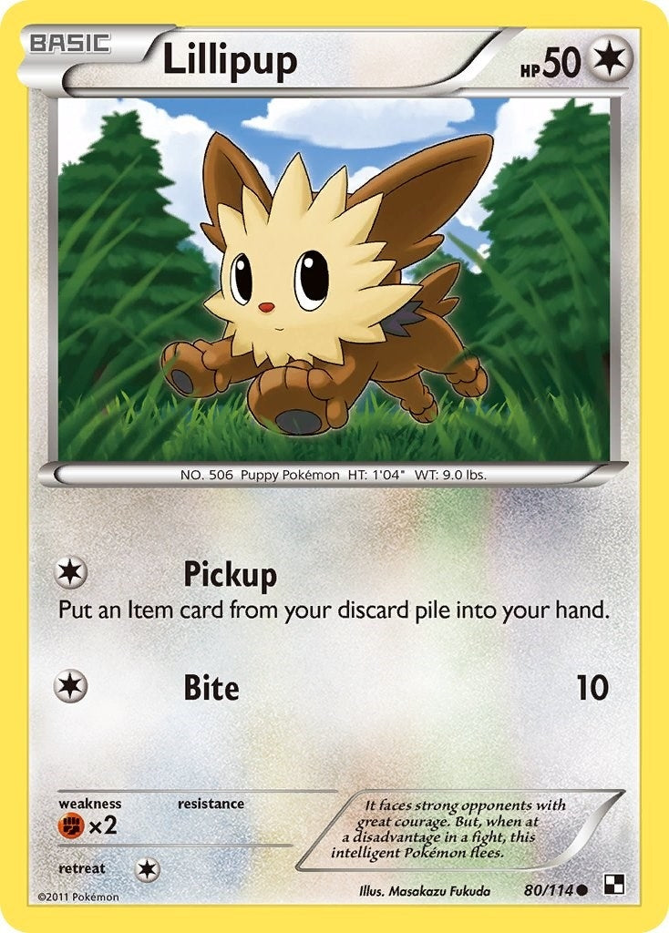 Image for Lillipup (80) (Black and White) (80/114) - Pokemon