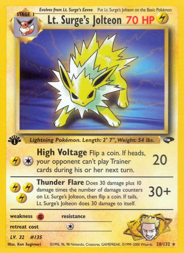 Image for Lt. Surge's Jolteon (Gym Challenge) (028/132) - Pokemon