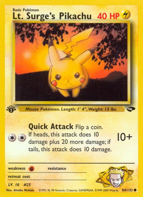 Image for Lt. Surge's Pikachu (Gym Challenge) (084/132) - Pokemon