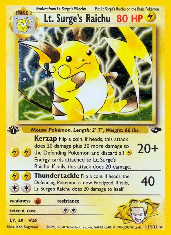 Image for Lt. Surge's Raichu (Gym Challenge) (011/132) - Pokemon