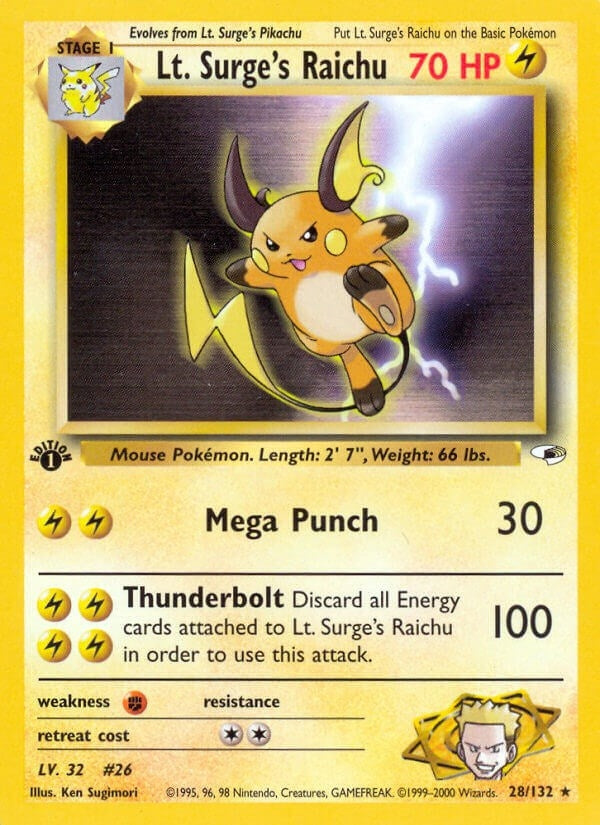 Image for Lt. Surge's Raichu (Gym Heroes) (028/132) - Pokemon