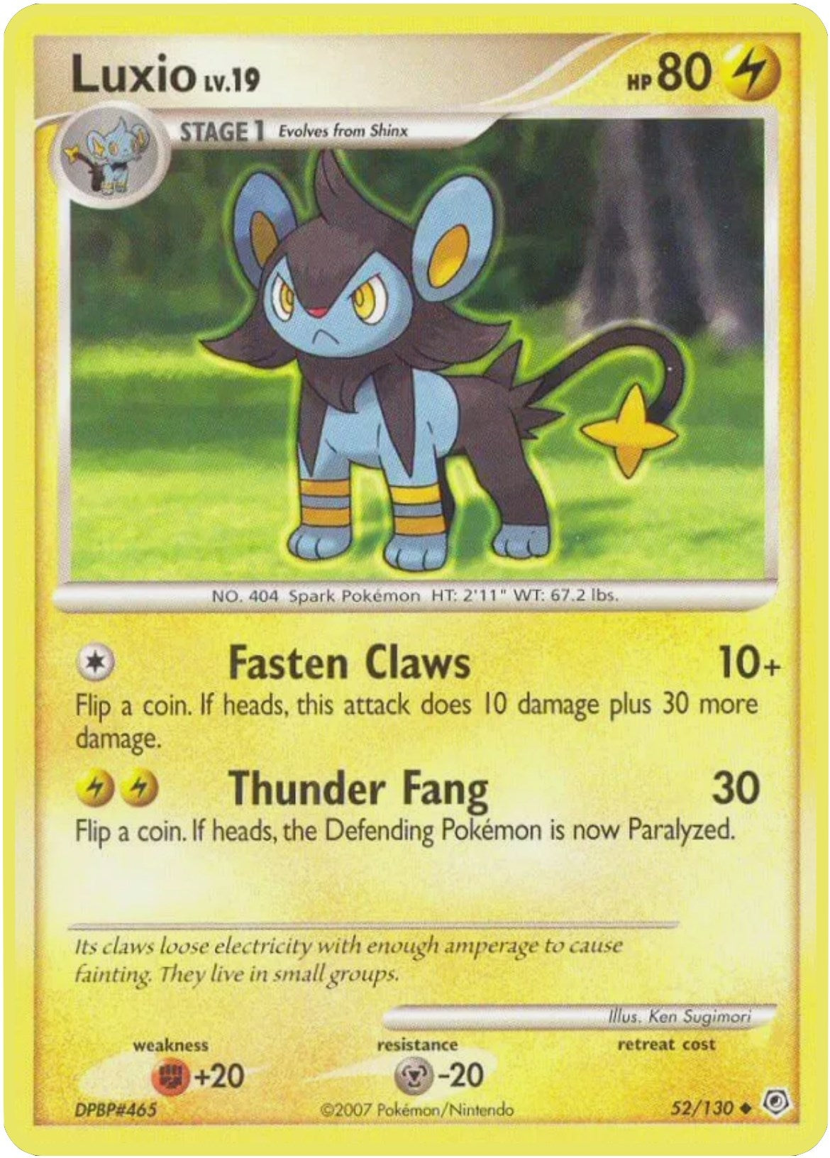 Image for Luxio (Diamond and Pearl) (52/130) - Pokemon