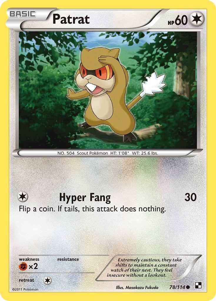 Image for Patrat (78) (Black and White) (78/114) - Pokemon