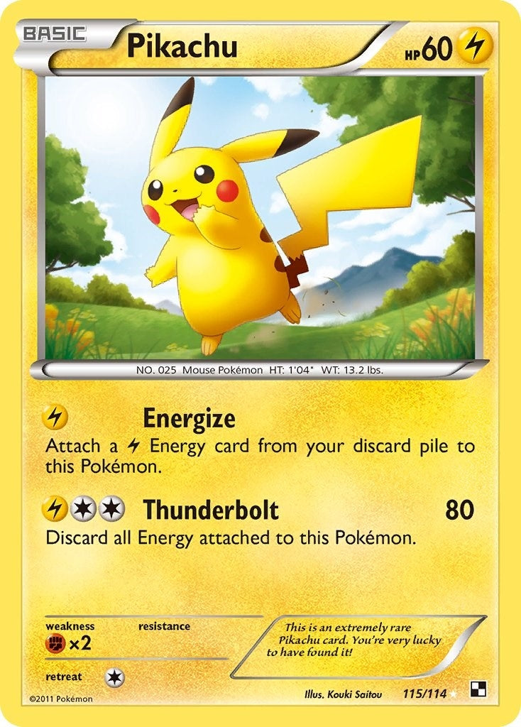 Image for Pikachu (Black and White) (115/114) - Pokemon