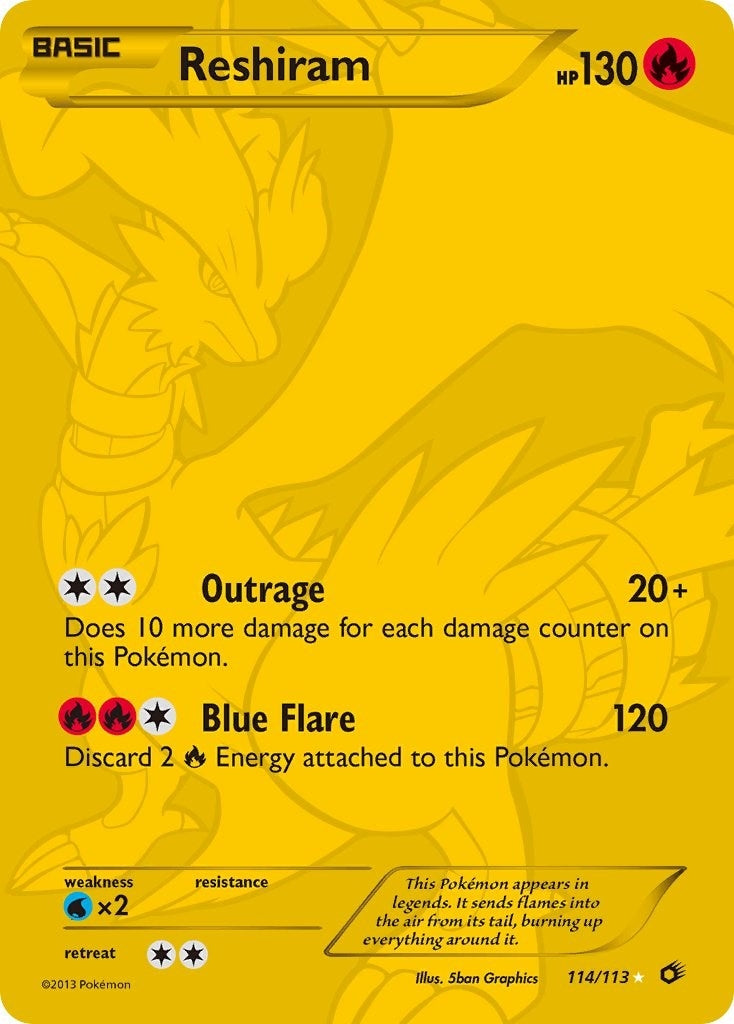 Image for Reshiram (114 Full Art Secret Rare) (Legendary Treasures) (114/113) - Pokemon