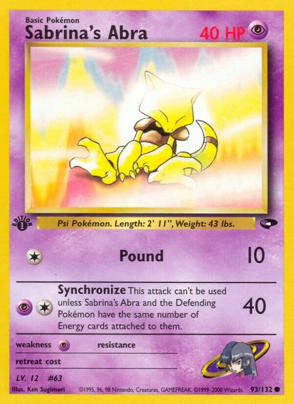 Image for Sabrina's Abra (93) (Gym Challenge) (093/132) - Pokemon