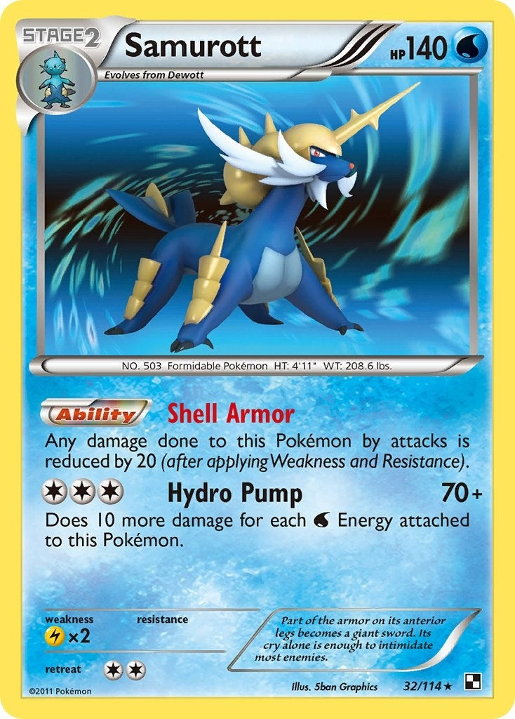 Image for Samurott (32) (Black and White) (32/114) - Pokemon