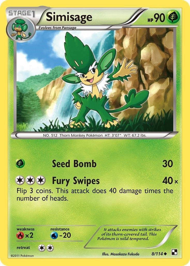 Image for Simisage (Black and White) (8/114) - Pokemon