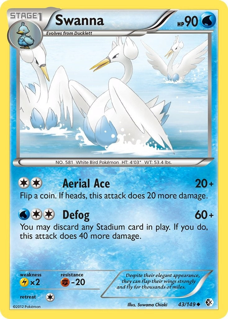Image for Swanna (Boundaries Crossed) (43/149) - Pokemon