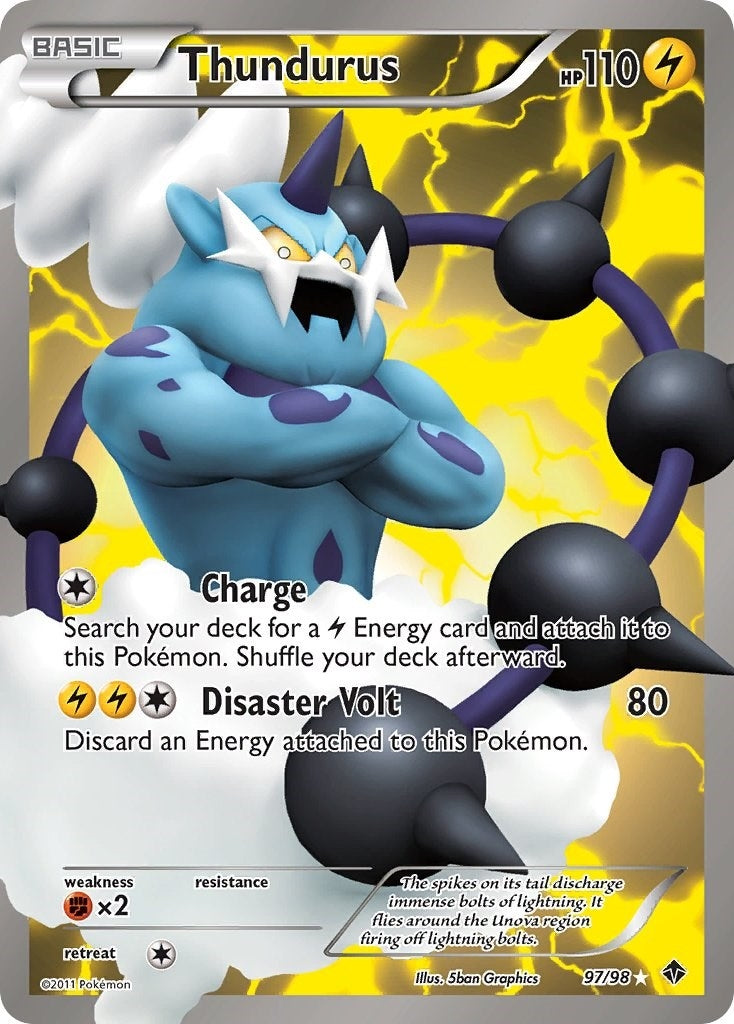 Image for Thundurus (97 Full Art) (Emerging Powers) (97/98) - Pokemon