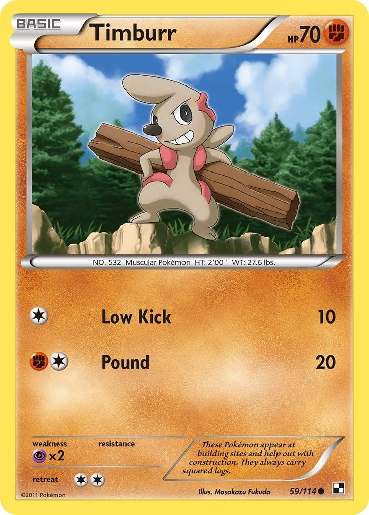 Image for Timburr (59) (Black and White) (59/114) - Pokemon