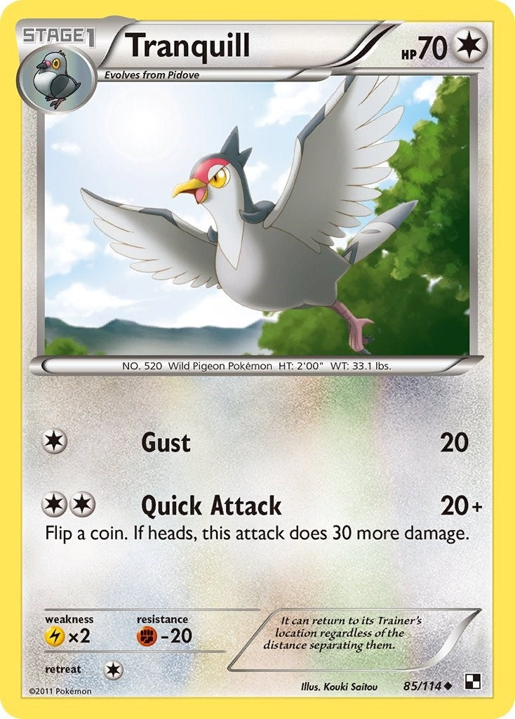 Image for Tranquill (Black and White) (85/114) - Pokemon
