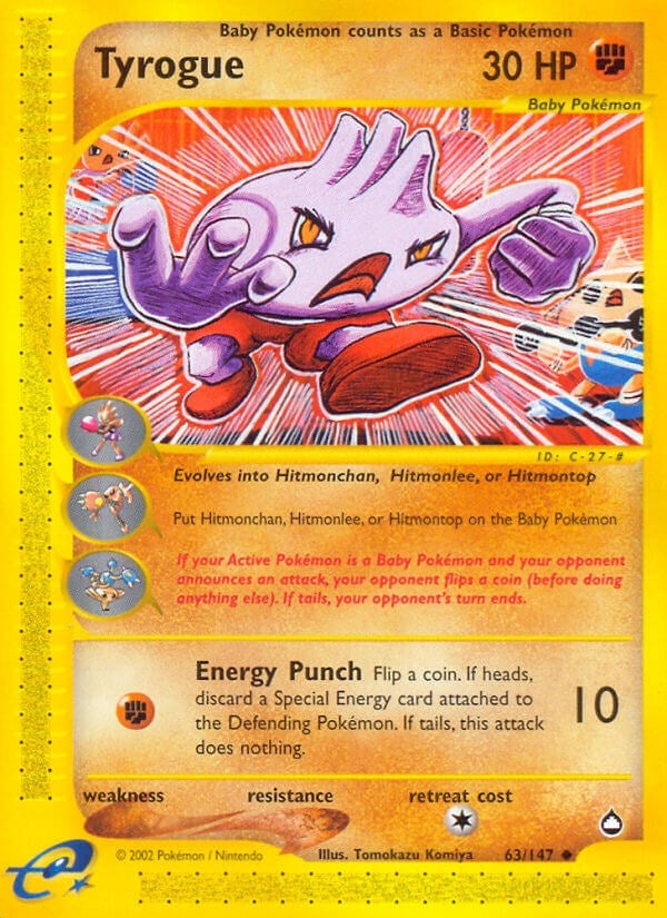 Image for Tyrogue (Aquapolis) (063/147) - Pokemon