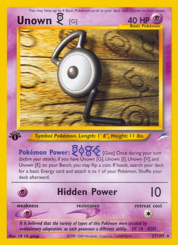 Image for Unown [G] (Neo Destiny) (027/105) - Pokemon