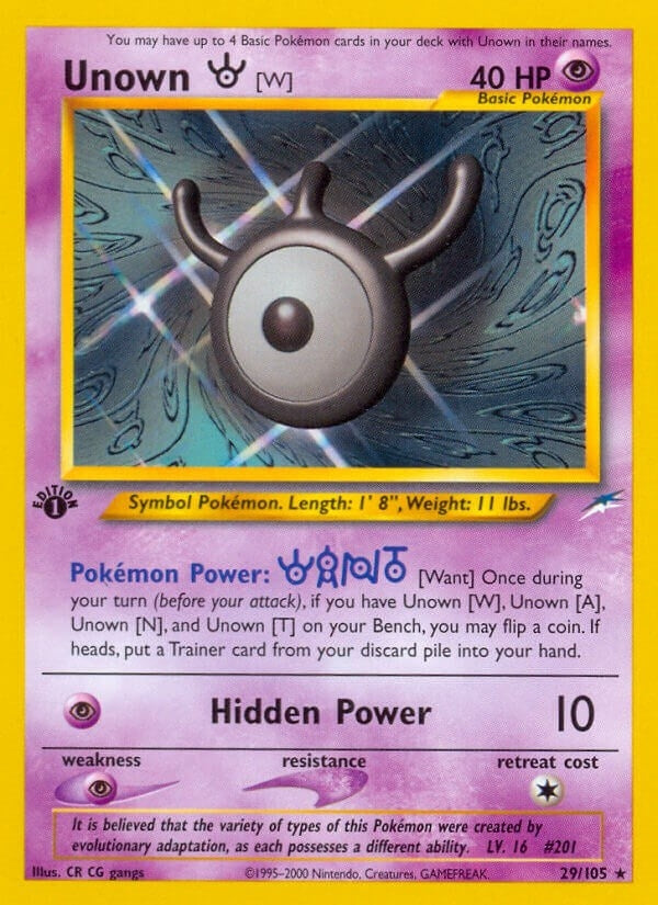 Image for Unown [W] (Neo Destiny) (029/105) - Pokemon