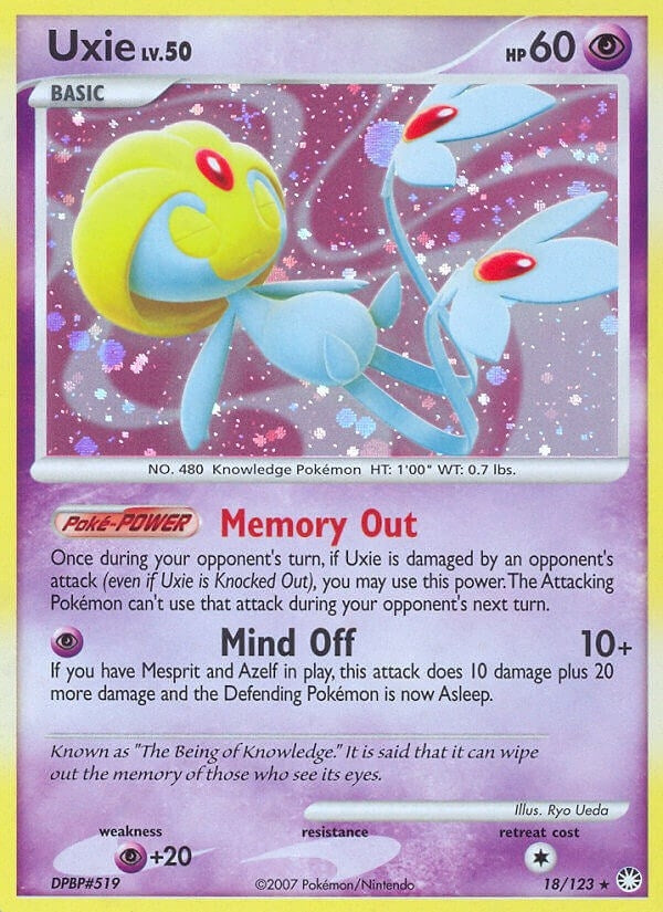 Image for Uxie (Mysterious Treasures) (18/123) - Pokemon