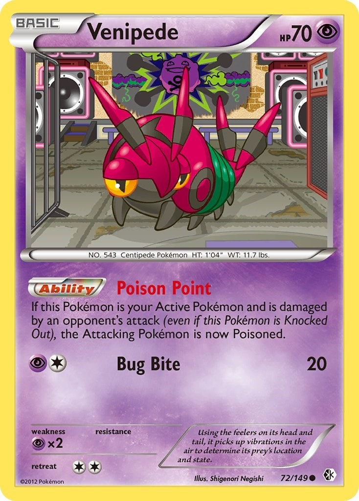 Image for Venipede (Boundaries Crossed) (72/149) - Pokemon