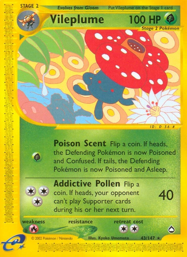 Image for Vileplume (Aquapolis) (043/147) - Pokemon