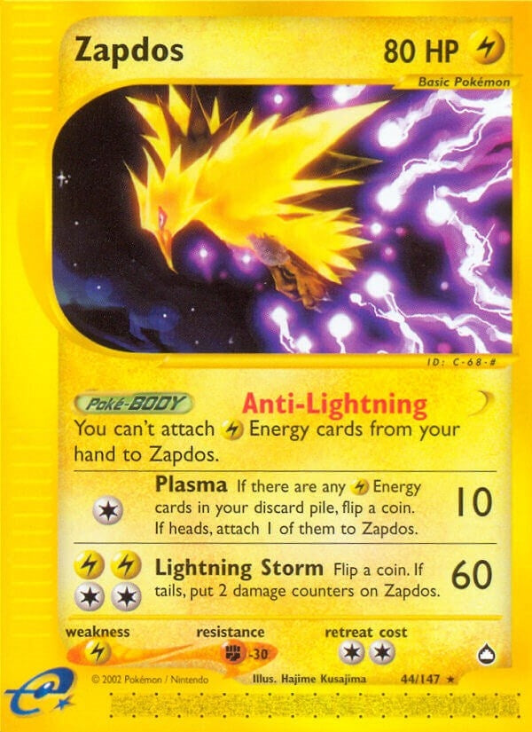 Image for Zapdos (Aquapolis) (044/147) - Pokemon