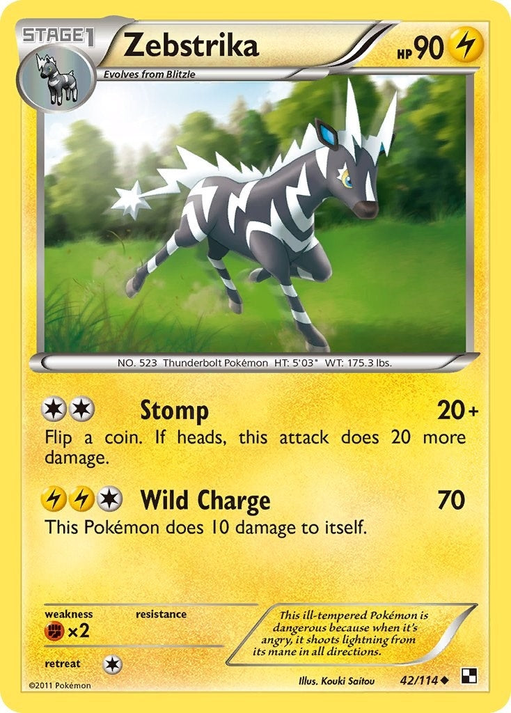 Image for Zebstrika (42) (Black and White) (42/114) - Pokemon