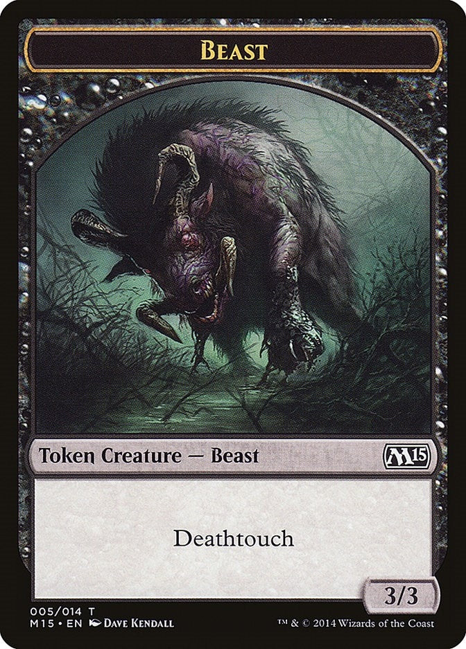 Image for Beast Token (Black) (Magic 2015 (M15)) (5) - Magic: The Gathering