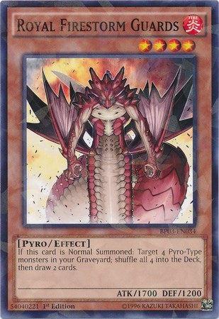 Image for Royal Firestorm Guards (Shatterfoil) (Battle Pack 3: Monster League) (BP03-EN034) - YuGiOh
