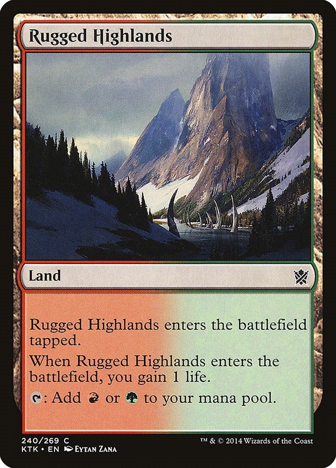 Image for Rugged Highlands (Khans of Tarkir) (240) - Magic: The Gathering