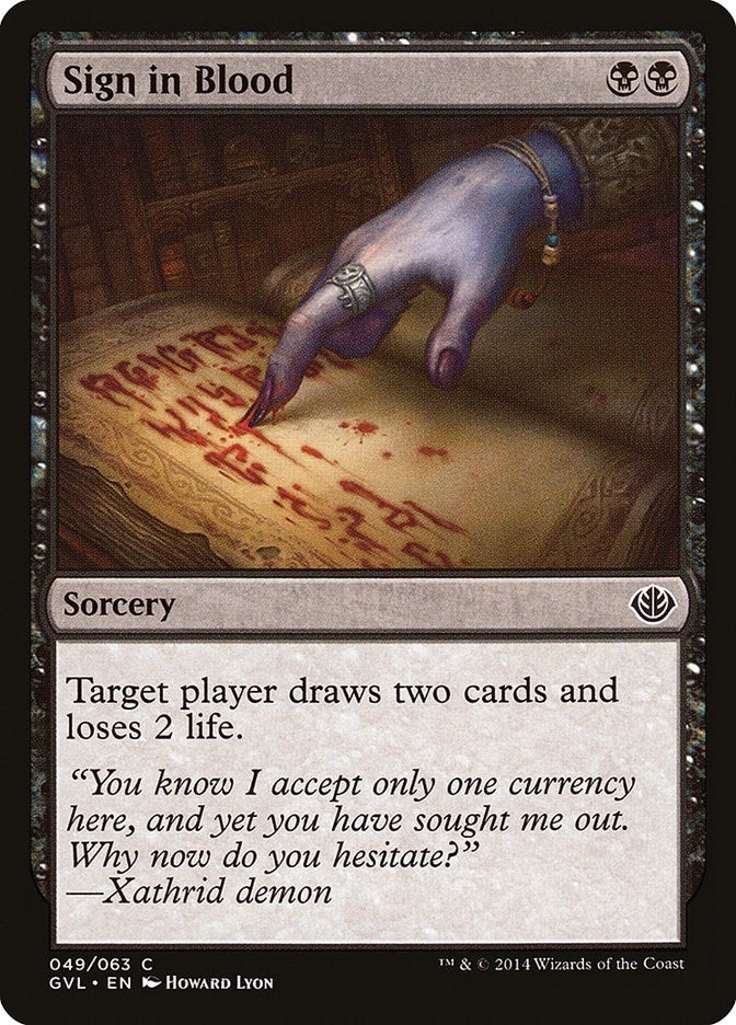 Image for Sign in Blood (Duel Decks: Anthology) (49) - Magic: The Gathering